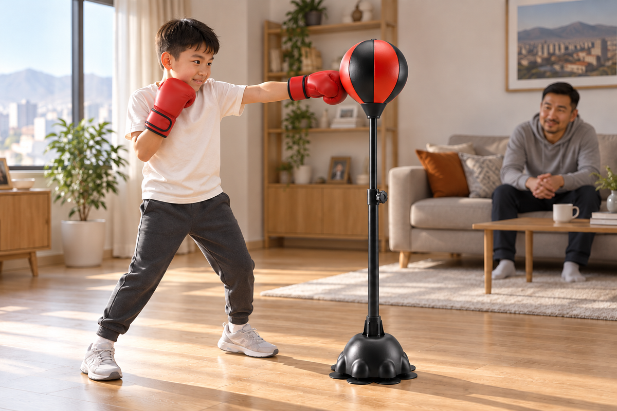Аавынхаа хяналтад BOXPRO-г хөнгөн цохиж буй Монгол хүүхэд — AI дүрслэл